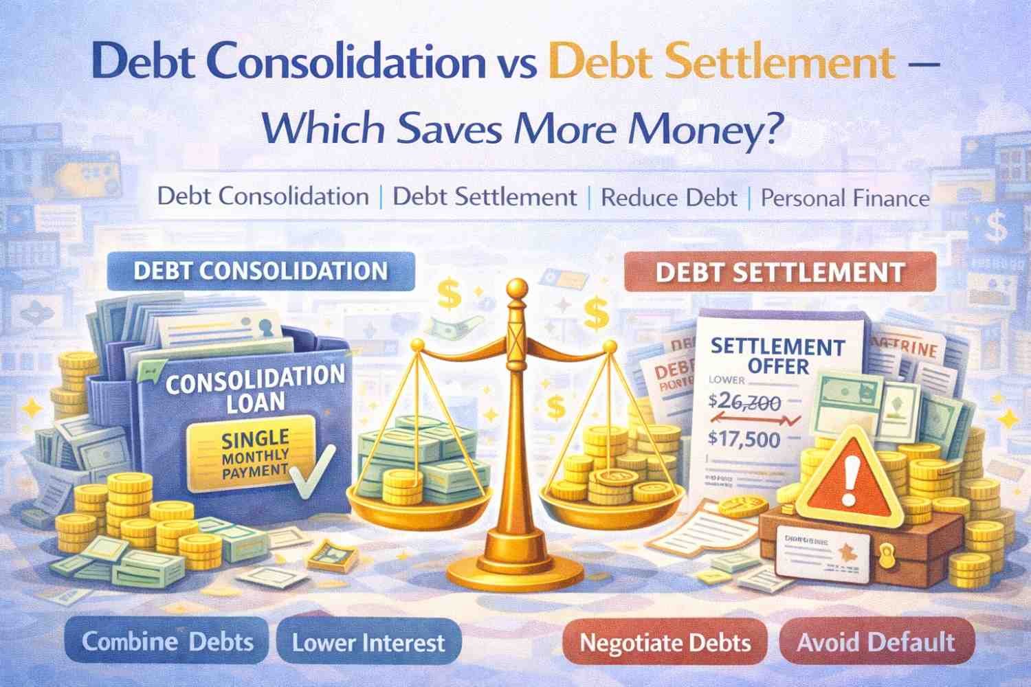 Debt Consolidation vs Debt Settlement – Which Saves More Money?